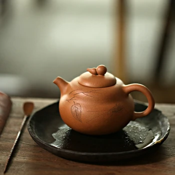  |Ишуйтан Yixing сурова руда лилаво глинен чайник чай чист ръчно Дуан глинен чайник от тиква